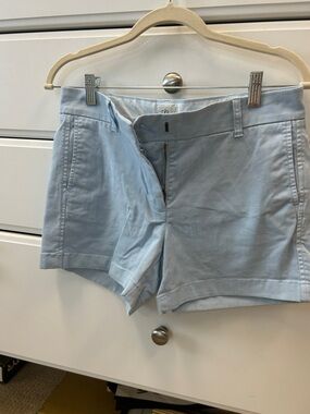 J. Crew Pale Blue Tailored Cotton-Blend Shorts